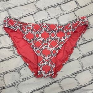 Coral Colorful Print Bikini Cinched butt Bottoms